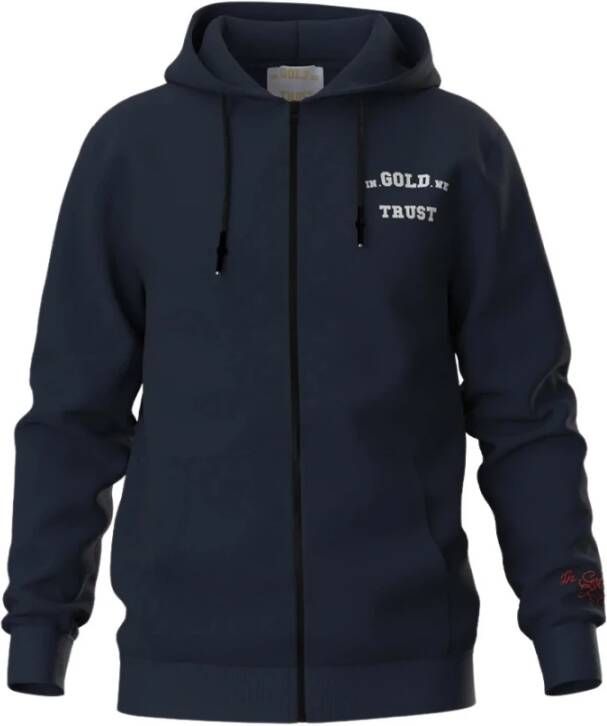 In Gold We Trust Sweater met rits Blauw Heren