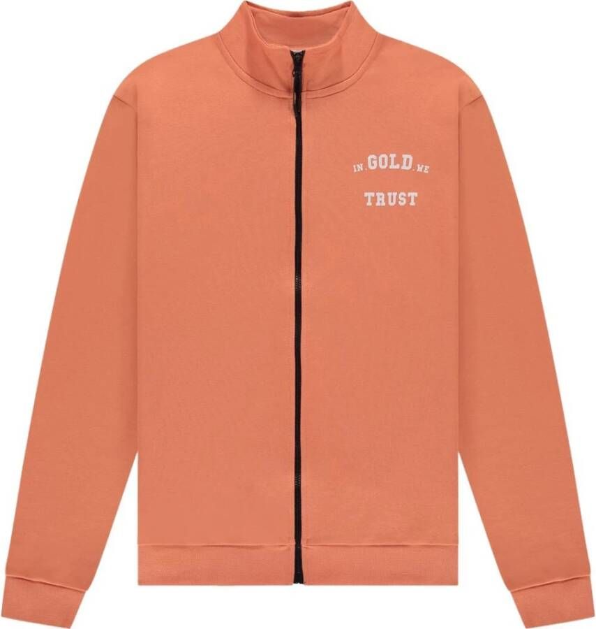 In Gold We Trust Sweater met rits Oranje Heren