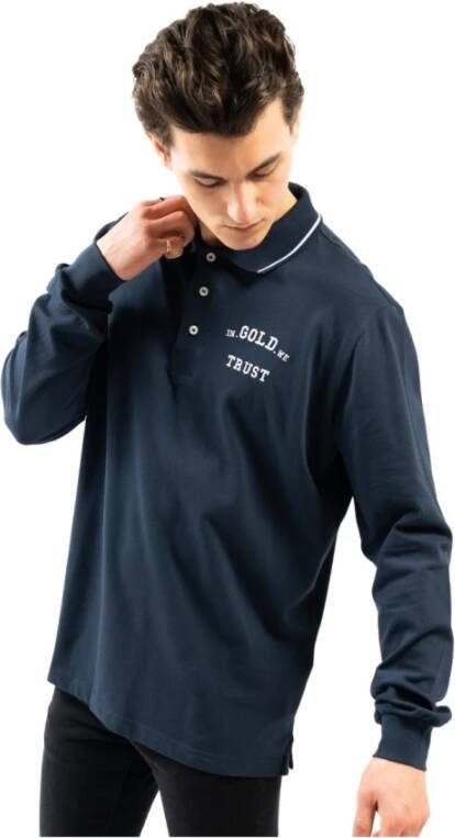 In Gold We Trust Boris LS Total Eclipse Shirt Blue Heren