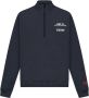 In Gold We Trust Blauwe Slim Fit Half Zip Sweater Blue Heren - Thumbnail 1