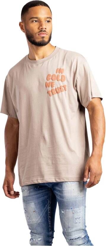 In Gold We Trust Heren Beige Kush T-shirt Beige Heren