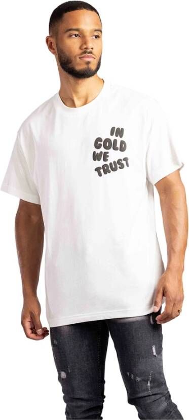 In Gold We Trust Kush T-shirt Heren Wit White Heren