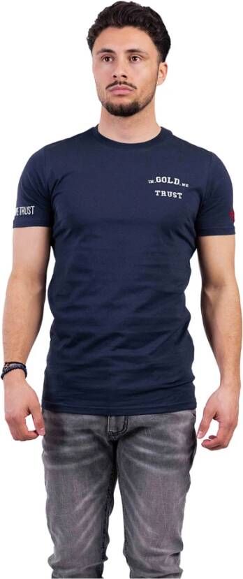 In Gold We Trust The Pusha Heren T-Shirt Blauw Heren