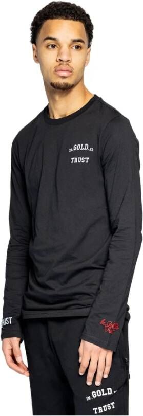 In Gold We Trust The Pusha T-Shirt Longsleeve Heren Zwart Heren