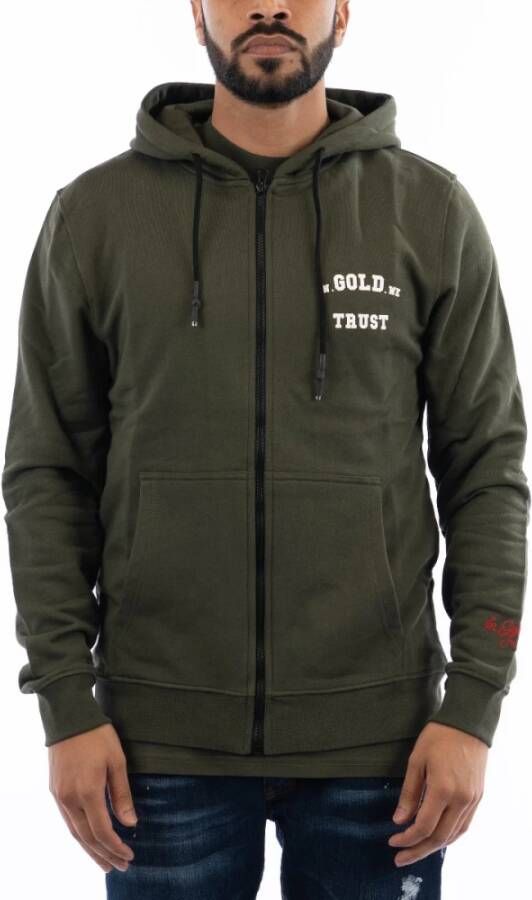 In Gold We Trust Sweater met rits Groen Heren