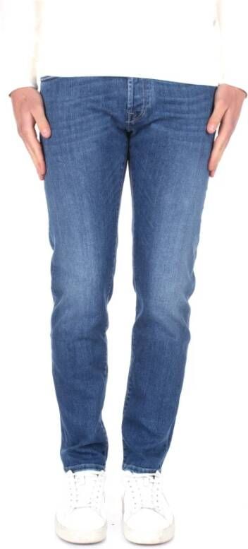 Incotex Klassieke Blauwe Skinny Jeans voor Mannen Blue Heren