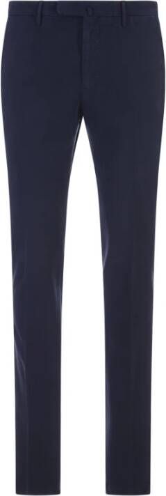 Incotex Blauwe Doeskin Slim Fit Broek Blauw Heren
