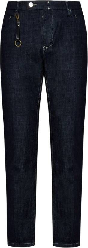 Incotex Donkerblauwe Slim Fit Jeans met Metalen Accenten Blauw Heren