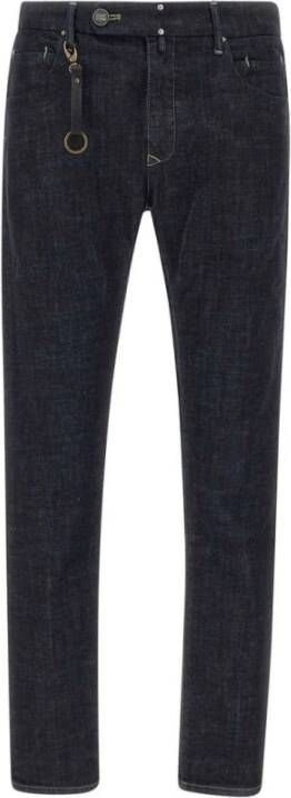 Incotex Donkerblauwe Slim Fit Jeans met Metalen Accenten Blauw Heren