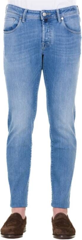 Incotex Blauwe Denim Katoenen Jeans Blue Heren
