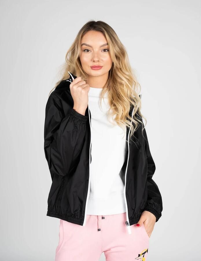 Invicta Eenvoudige Stijl Jas met Capuchon en Rits Black Dames - Foto 3