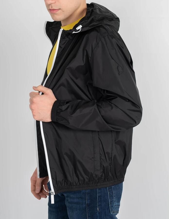 Invicta Eenvoudige Stijl Jas met Capuchon en Rits Black Heren