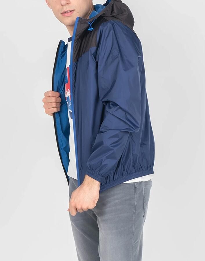 Invicta Eenvoudige Stijl Jas met Capuchon en Rits Blauw Heren - Foto 2