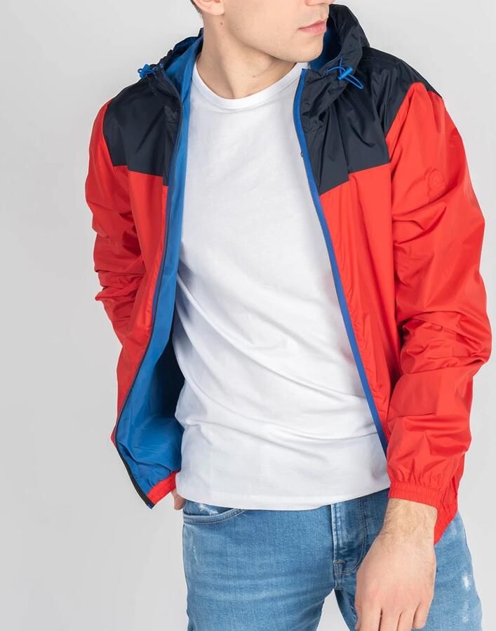 Invicta Eenvoudige Stijl Jas met Capuchon en Rits Rood Heren