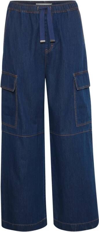 InWear Cargo-geïnspireerde Wijde Jeans voor Vrouwen Blauw Dames