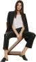 InWear Zwarte leren cropped kick-flare broek Black Dames - Thumbnail 3