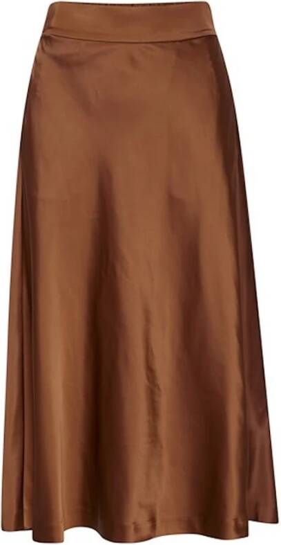 InWear Cherry Mahogany A-Lijn Midi Rok Bruin Dames