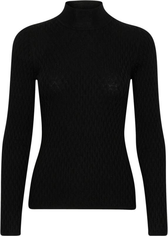 InWear Comfortabele Gebreide Coltrui Zwart Dames