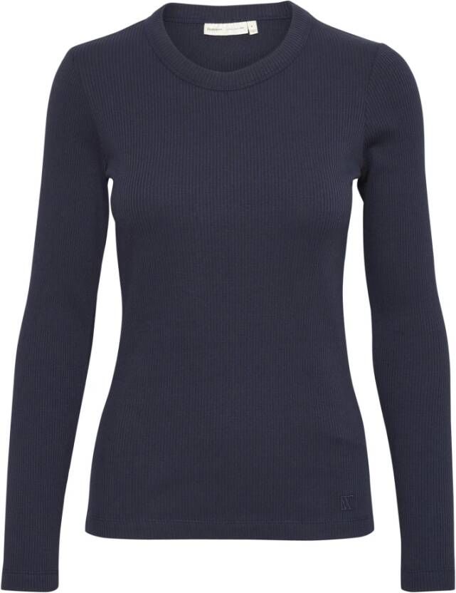 InWear Lange Mouwen Top Slanke Pasvorm Blue Dames