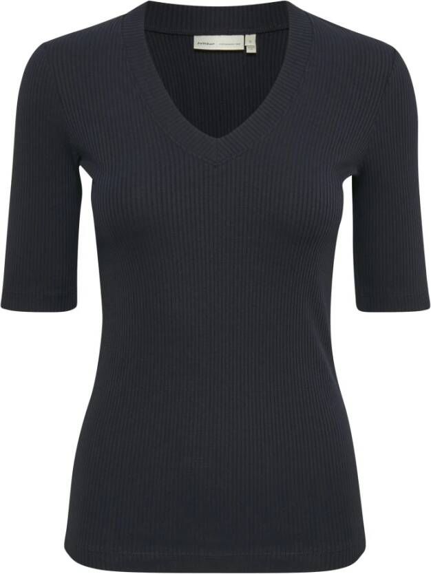 InWear Marineblauw V-Hals T-Shirt Black Dames