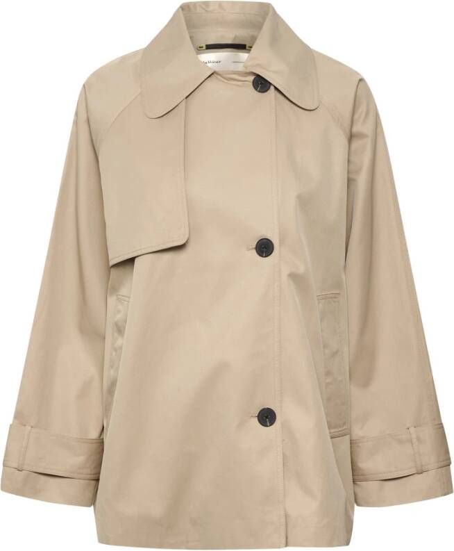 InWear Eenvoudige Knoopsluiting Jas Beige Dames