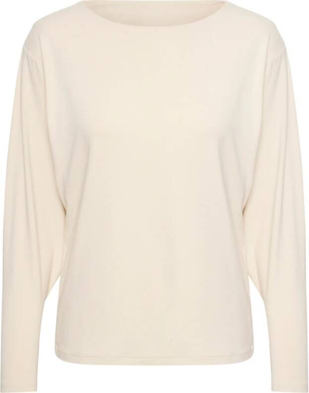 InWear Eenvoudige Top met Lange Mouwen in Vanilla Beige Dames