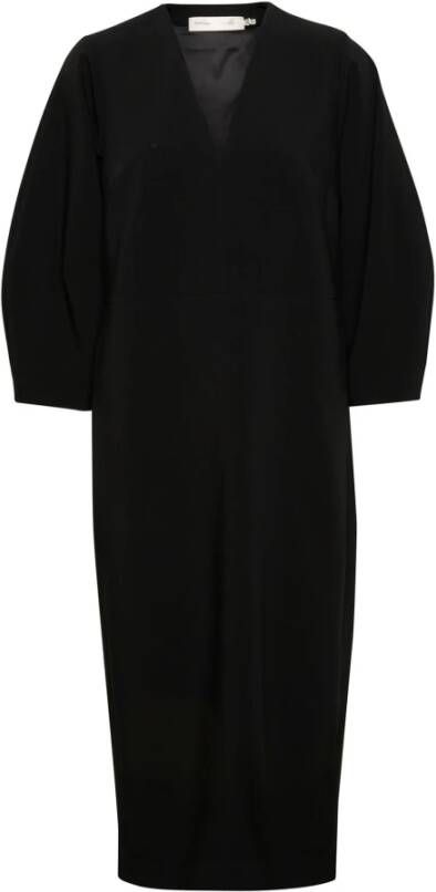 InWear Eenvoudige Zwarte Jurk met ¾ Mouwen Black Dames