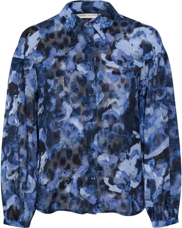 InWear Elegante Abstracte Print Blouse Blauw Dames