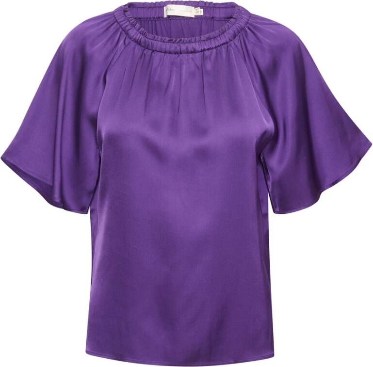 InWear Elegante Gedrapeerde Satijnen Top Purple Dames