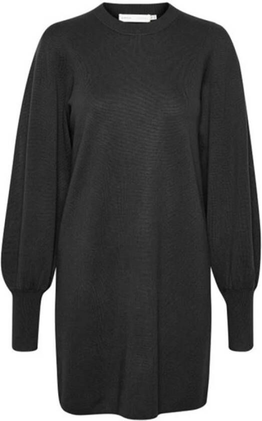 InWear Gebreide jurk met pofmouwen Zwart Dames