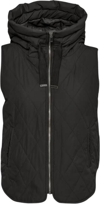 InWear Gewatteerd Hooded Waistcoat Jack Zwart Black Dames