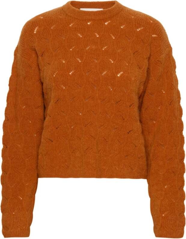 InWear Herfstpatroon Pullover Trui Oranje Dames