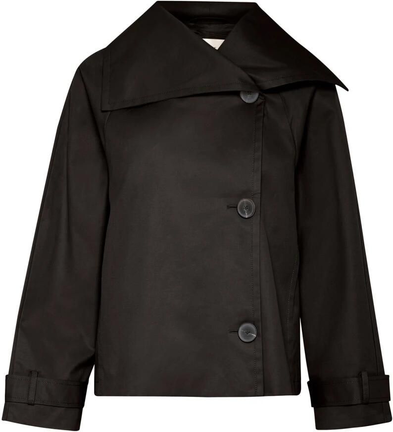 InWear Zwarte korte jas met brede kraag Black Dames - Foto 5