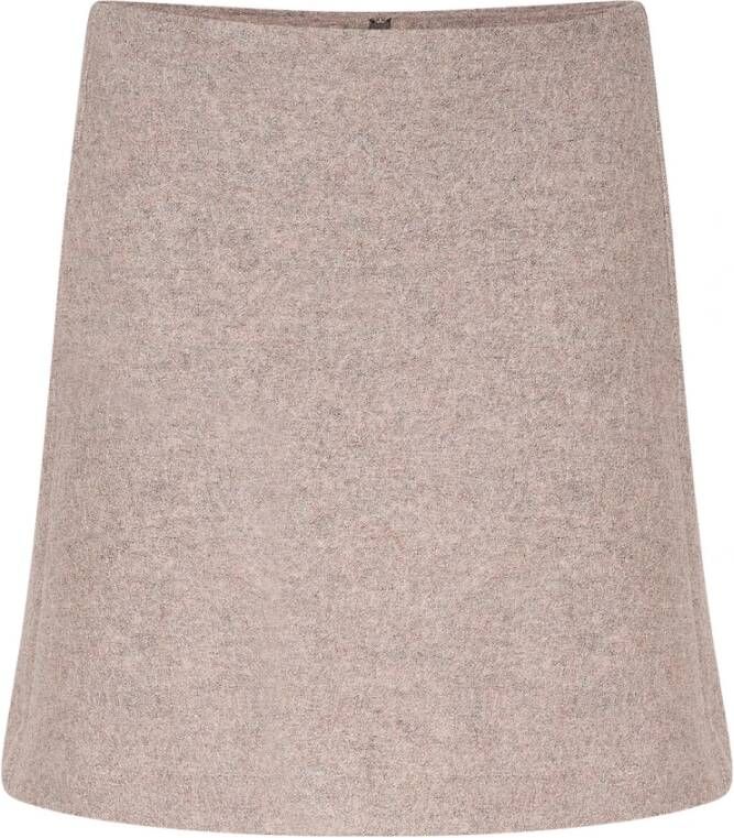 InWear Klassieke A-lijn Rok in Mocha Grey Melange Beige Dames
