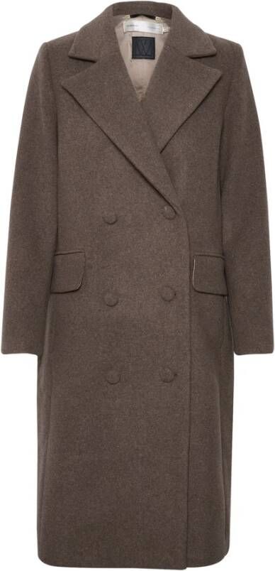 InWear Klassieke Jas Mocha Grey Melange Bruin Dames