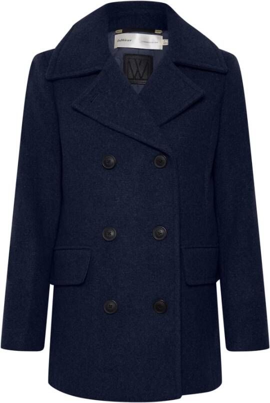 InWear Klassieke Sailor Coat in Marineblauw Melange Blauw Dames