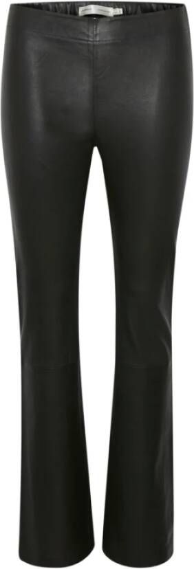 InWear Leren broek Zwarte leren broek Zwart Dames