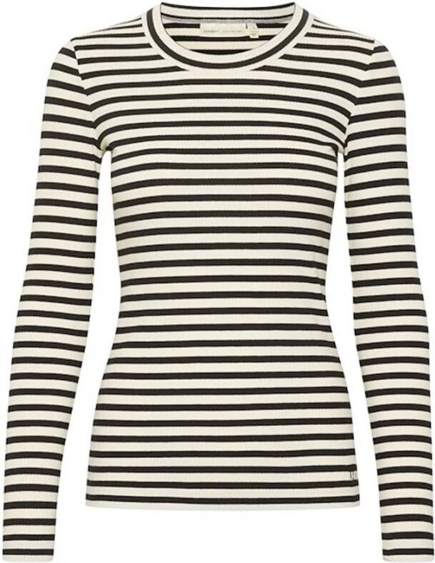 InWear Gestreepte Longsleeve Top 30108561 Zwart Wit Multicolor Dames