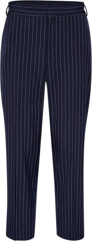 InWear Marineblauwe Broek met Brede Tailleband Blauw Dames