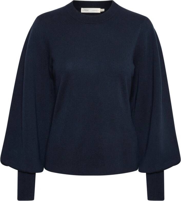 InWear Marineblauwe Pofmouw Trui Zwart Dames