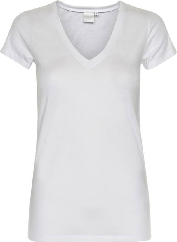 InWear Klassieke V-hals T-shirt Puur Wit White Dames