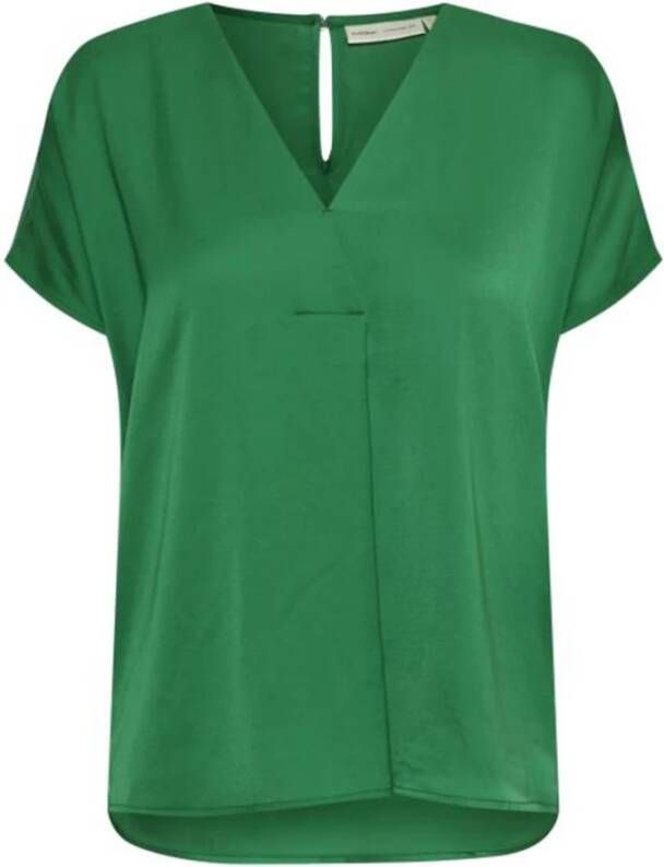 InWear Grasgroene V-hals Blouse Green Dames