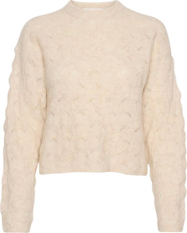 InWear Zachte Gebreide Trui met Patroon Kwaliteit Beige Dames