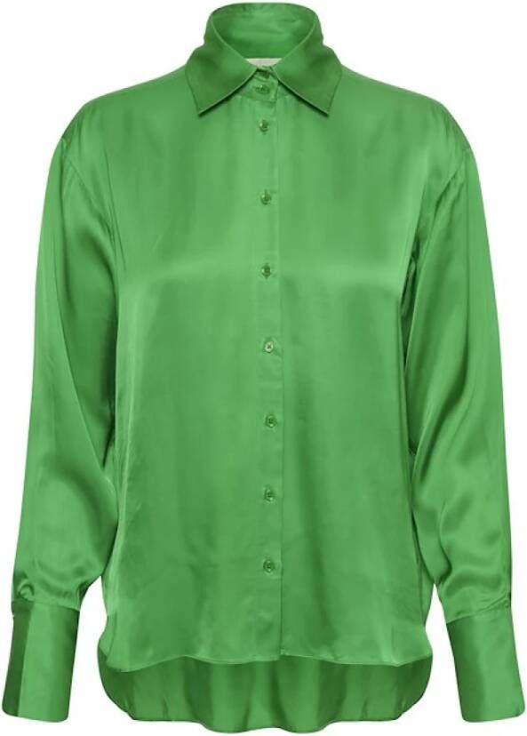 InWear Lichtgroene blouse met lange mouwen en knoopsluiting Green Dames