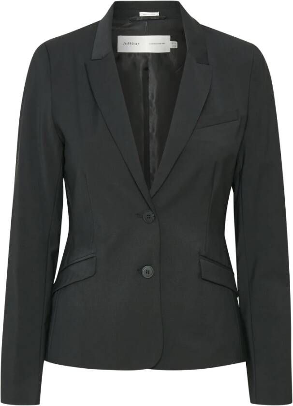 InWear Sportjas Regular Fit Korte Lengte Knoopsluiting Grijs Black Dames
