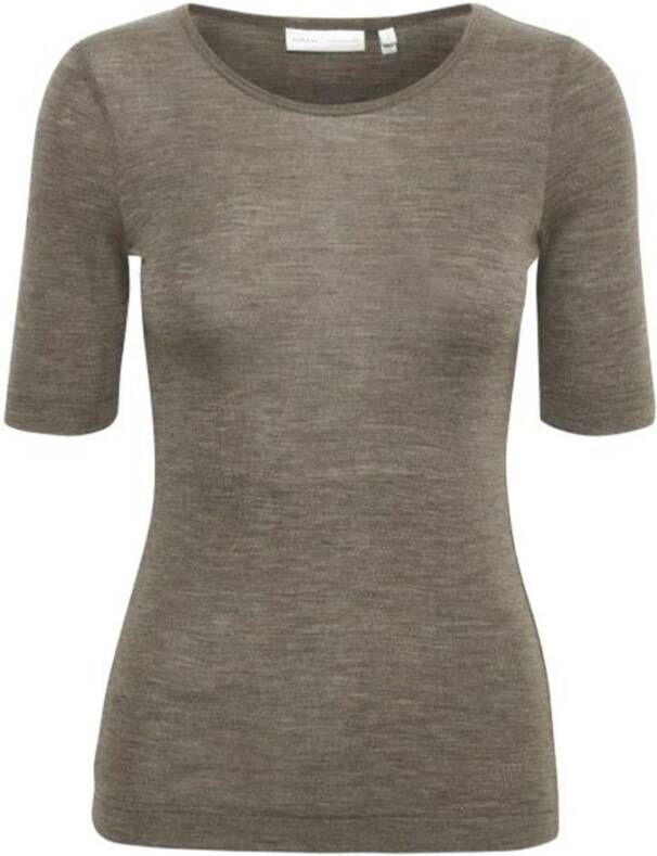 InWear Stijlvolle Bruine Melange T-Shirt Bruin Dames