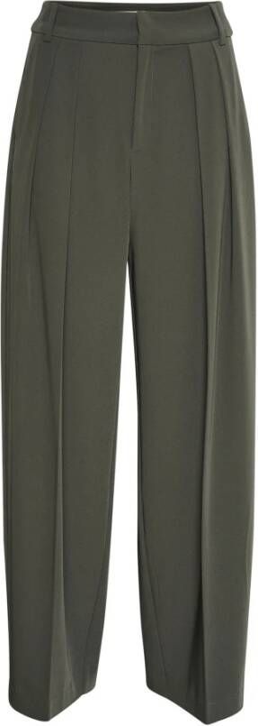 InWear Stijlvolle Geplooide Broek in Dark Beetle Groen Dames