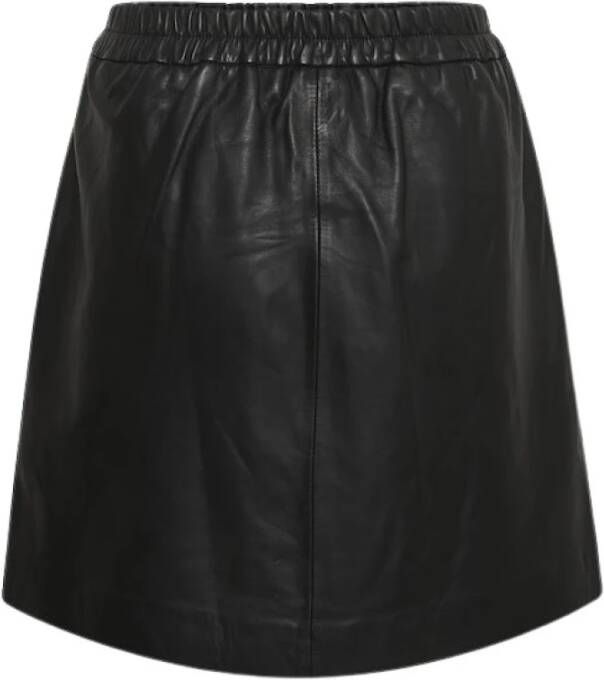 InWear Stijlvolle Zwarte Leren Rok Zwart Dames