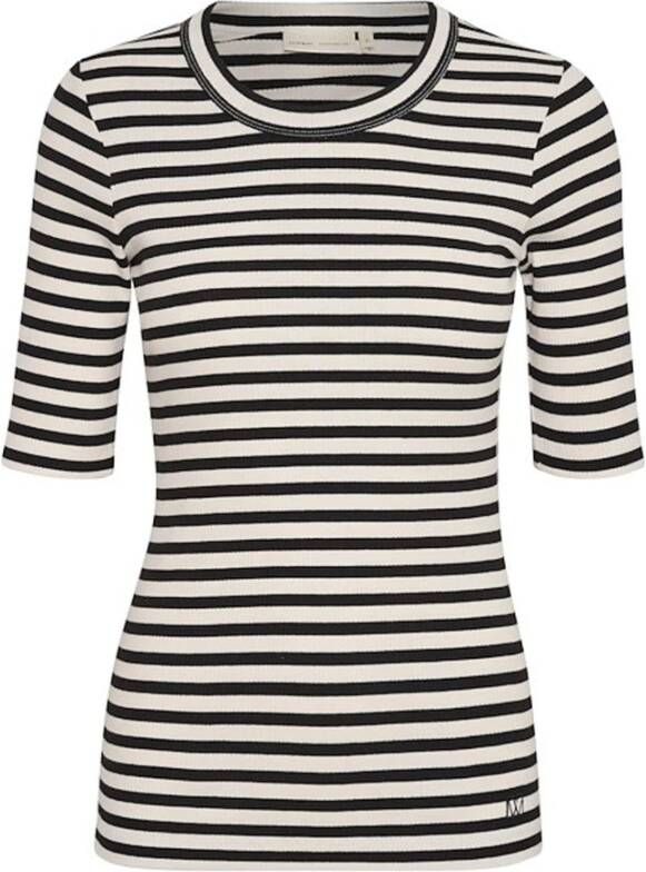 InWear Gestreepte T-shirt Top in Zwart Whisper White Multicolor Dames