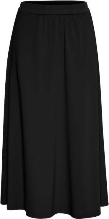 InWear Veelzijdige Zwarte Midi Rok Zwart Dames